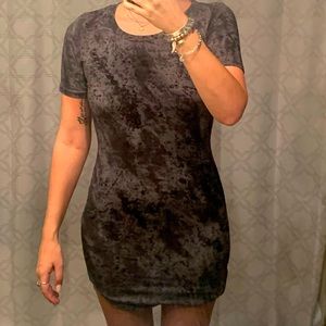 Gray and black printed bodycon dress - stretchy material